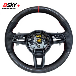 Pors-che Panamera Cayenne <span class=keywords><strong>Macan</strong></span> Cayman GT4 Boxster 718 981 911 991 991,2 992 Volante de fibra de carbono de cuero GT mejorado - Product Image 1