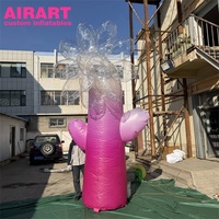 Fleur gonflable rose dégradée en PVC, mascotte de fleur rose gonflable personnalisée pour la décoration d'événements et la publicité
