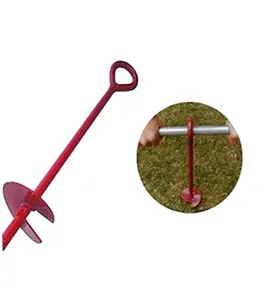 Red painted anchor for handle tools with vineyard post tools