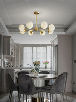 Lámpara de Techo Decorativa de Alabastro y Cobre de Diseño Creativo Estilo Nórdico para Sala de Estar, Comedor o Villa