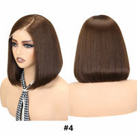 Pelucas Bob Lisas sin Pegamento SDD para Mujeres Negras, Frontal de Encaje 5x5, Bob Corto de 10 Pulgadas, Cabello Humano Vietnamita