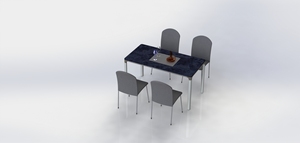 Tavolo da Pranzo Rettangolare di Lusso Moderno per Ristorante e Famiglia, in Marmo e Fibra di Legno a Media Densità, Arredamento per Casa - Product Image 3