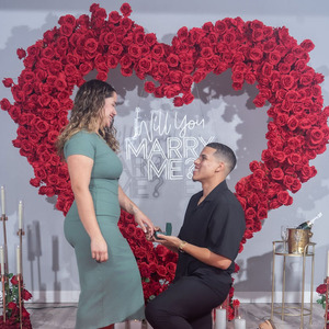 Arco de flores en forma de corazón rojo para bodas, modelo Y-HFA139, muy vendido, arco de rosas en forma de corazón, arco de flores artificiales en forma de corazón de seda para decoración. - Product Image 3