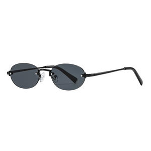 Nuevas gafas de sol ovaladas para mujer, montura metálica, UV400, lentes de PC ligeras, tipo 3, color negro, número de pieza 8126 - Product Image 6