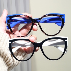 Neue Modische <span class=keywords><strong>Cat</strong></span>-Eye UV400 Sonnenbrille für Damen Hochwertige Große PC-Rahmen Anpassbares Logo <span class=keywords><strong>Anti</strong></span>-Blaulicht-Brille - Product Image 2