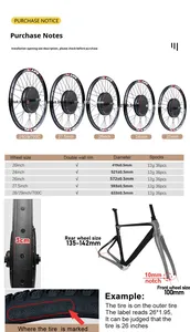 Kit di conversione per bici elettrica con motore mozzo ad alta potenza MTX 72V 3000W 48V/60V/72V 5000W/3000W e opzioni batteria integrata - Product Image 6