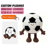 Layanan OEM/ODM Kustomisasi Pabrik Mainan Boneka Plush Super Lembut Bordir Kustom Sepak Bola Bola Basket Bola Rugby