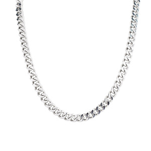 สร้อยคอแฟชั่นสไตล์พังก์ไบค์เกอร์ ยูนิเซ็กซ์  วัสดุไทเทเนียมสตีล  แบบคิวบันเชน  ขัดเงา  ใส่ได้ทุกวัน - Product Image 5