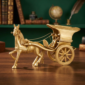 Excellente qualité, chariot à chevaux en laiton de style traditionnel, pièce de décoration pour Diwali, design artisanal élégant au meilleur prix - Product Image 5