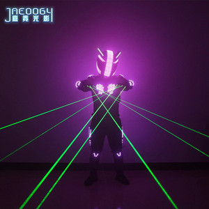 <span class=keywords><strong>Casque</strong></span> <span class=keywords><strong>de</strong></span> flash fluorescent vert laser LED couleur robot vêtements Bar discothèque scène performance - Product Image 6
