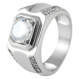 yunnique Geometric Silver Women's <b>Ring</b> With White Gemstone Prong Setting Fashion Jewelry Gift - Product Image 5