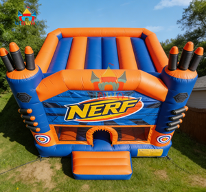 NERF Themed Inflatable Bounce House - Commercial Grade <b>Dart</b> Battle Bouncer with Targets for Kids' Party & Event Rentals - Product Image 2