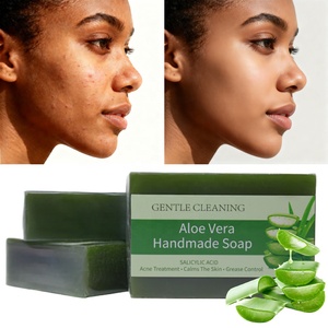 Jabón Sólido Herbal de Limpieza Profunda con Aloe Vera para Aclarar la Piel, Jabón de Baño Artesanal Anti-Acné con Esencia de Aceite de Coco para Hidratación Suave - Product Image 2