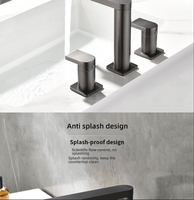 Robinet de lavabo double usage en laiton au design moderne YiFang, à trois trous, à poser sur le comptoir, avec cartouche céramique, eau chaude et froide