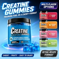 Bonbons gélifiés à la créatine monohydrate BCAA pour la croissance musculaire, haute puissance, 8 saveurs : pomme, fraise, pastèque, pré-entraînement, sport, adulte