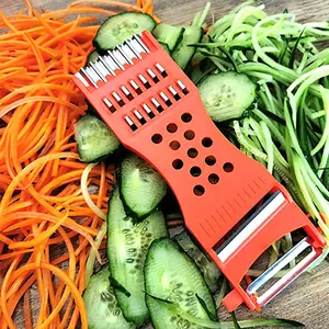 House Hold Portable 5 In 1 Plastic Vegetable Peeler Cutter Fruit Wire Planer Grater Kitchen Tool Manufacturers Directly Selling