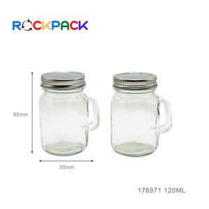 120ml Verre Mini Boisson Jus Thé Café Lait Poignée En Verre Bouteille Avec Bouchon À Vis En Métal - Product Image 3