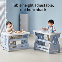 Ensemble Table et Chaise d'Étude pour Enfants Réglable en Hauteur, avec Tableau à Dessin, Petit Bureau de Lecture et Siège en Plastique pour la Maison et le Bureau