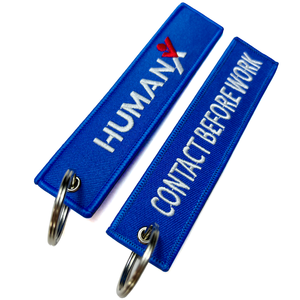 <span class=keywords><strong>Porte</strong></span>-clés tissés personnalisés en gros avec logo pour l'aviation, à broder, avec étiquette de bagage amovible - Product Image 3