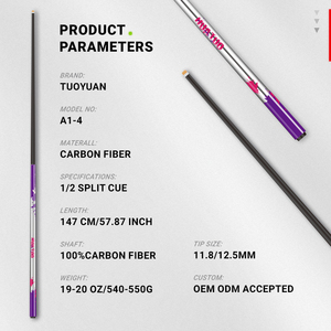 Taco <span class=keywords><strong>de</strong></span> <span class=keywords><strong>Billar</strong></span> Profesional <span class=keywords><strong>de</strong></span> Fibra <span class=keywords><strong>de</strong></span> Carbono con Punta Fina <span class=keywords><strong>de</strong></span> 12.5mm Anti-Deformación para Práctica, Ideal para Clubes <span class=keywords><strong>de</strong></span> <span class=keywords><strong>Billar</strong></span> - Product Image 2