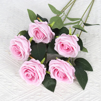 Mini roses artificielles en velours imitation perle-rose, très vendues, pour décoration murale de mariage, Saint-Valentin, arrangements floraux.