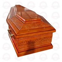 Ataúd Funerario de Madera Maciza de Estilo Europeo Exquisitamente Tallado