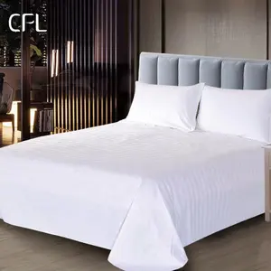 CFL hotel linen supplier cotton 5 star hotel white flat sheet hotel bedding set