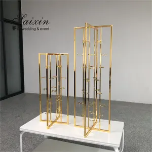 Gold Wedding Decoration Candlestick Holder Table Centerpiece Flower Stand Metal Candle Stand