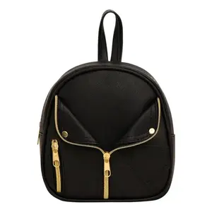 Mochila Escolar para Niñas Fana Yara M6909, Negra Lisa, 1L, Mochila de Moda de Microfibra y Cuero Sintético - Product Image 4