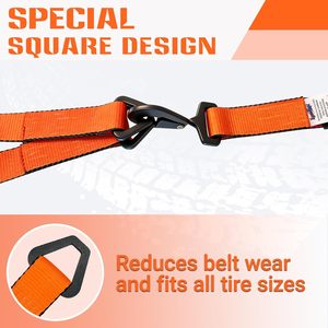 Kit de 12 sangles d'arrimage pour voiture, sangles à cliquet avec mousqueton, 22" et <span class=keywords><strong>36</strong></span>", sangles d'axe, résistance à la rupture de 10000 lbs pour voiture, camion, UTV - Product Image 5