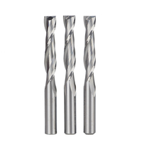 Dua Mata Bor Spiral End Mill CNC untuk Pengerjaan Kayu, Router Bit Karbida Upcut Finishing End Mill untuk Pengerjaan Kayu