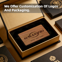 Carte de membre en bois NFC avec gravure de logo personnalisée, puce T5577, étanche, RFID pour utilisation hôtelière