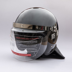 หมวกกันกระแทก Riot สีดำ หมวกนิรภัยสำหรับงานหนัก พร้อมกระจกนิรภัยแบบเทมเปอร์ สำหรับการรักษาความปลอดภัยและการลาดตระเวน - Product Image 1