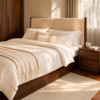 Cadre de lit amovible en bois massif de qualité supérieure, avec base à lattes en bois, rangement sous le lit, emballage plat, couleur de tissu personnalisée, OEM ODM