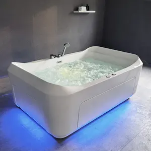 Model Design Freestanding Acrylic Hotel 2 People Jets SPA Indoor Whirlpool Massage Bathtub
