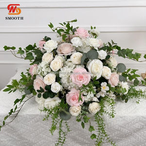 SMOOTH Promotion Exceptionnelle Boule de Fleurs Artificielles en Soie Rose et Blanche Centre de Table 1,8-2,4m Design Asymétrique pour Mariage - Product Image 2