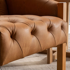 उच्च गुणवत्ता वाले इतालवी लक्जरी कुर्सियां पश्चिमी ब्राउन लिविंग रूम फर्नीचर वास्तविक चमड़े के सोफे - Product Image 6