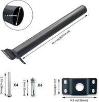 Kit d'extension de poteau d'éclairage solaire personnalisé en acier au carbone, support mural pour lampadaire extérieur