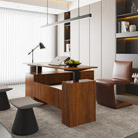 Scrivania Ergonomica in Legno Moderna e Lussuosa per Manager, CEO, Dirigenti, Convertibile Automaticamente, Regolabile in Altezza, Resistente