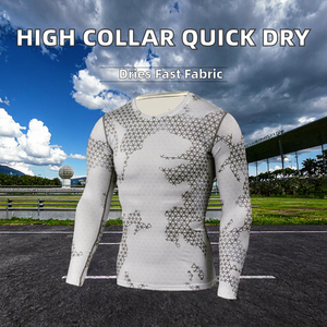 REHEXIMPEX 2026 Men’s High-Collar Compression Shirt Quick-Dry & Anti-Bacterial <b>Athletic</b> Rash Guard & Workout Wear - Product Image 2