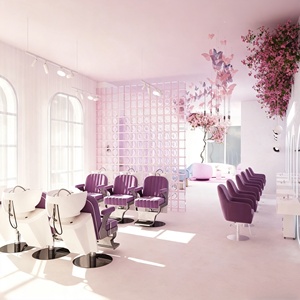 Diseño Interior de Salón de Uñas, Personalización Completa de la Habitación, Estilismo de Belleza, Salón de Peluquería, Renovación de Tienda de Uñas en Color Morado - Product Image 6