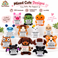 Ornements de poupées en fil de coton crochetés à la main, animaux mignons à énergie positive (Cheval, Football, Chauve-souris), parfaits pour le commerce transfrontalier