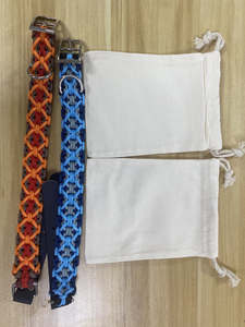 Personalizado de lujo México hecho a mano anudado Tweed doble X encanto tejido trenzado Paracord perro <span class=keywords><strong>Collar</strong></span> para perros pequeños y grandes - Product Image 6