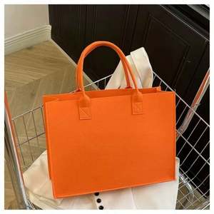 Custom Logo Heavy Duty Eco-Friendly Casual Large Capacity Felt Bag Women Felt Tote Bag Handbags Wool Felt Shopping Bag - Product Image 1