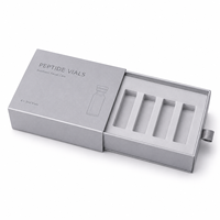 Boîte d'emballage écologique personnalisée de type boîte d'allumettes pour flacons de peptides, avec séparateur en papier pour l'emballage de plusieurs flacons