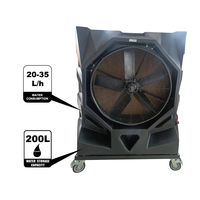 Ventilateur évaporatif portable de refroidissement d'air industriel robuste 750W SAA CE, climatiseur d'air de pièce, télécommande, réservoir d'eau de 200L