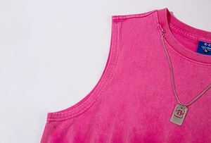Camiseta sin mangas para hombre, camiseta desgastada Vintage de verano con cuello redondo, camiseta lavada con piedra, Top lavado antiguo - Product Image 6