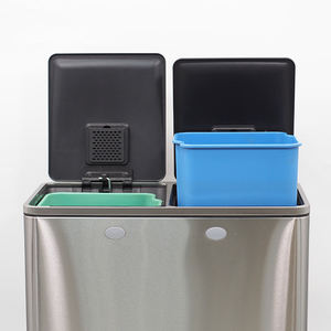 <span class=keywords><strong>Poubelle</strong></span> rectangulaire en métal de <span class=keywords><strong>60l</strong></span>, <span class=keywords><strong>2</strong></span> <span class=keywords><strong>compartiments</strong></span>, <span class=keywords><strong>poubelle</strong></span> à pédale, système de contrôle des odeurs, corbeille de recyclage, <span class=keywords><strong>2</strong></span> <span class=keywords><strong>compartiments</strong></span> - Product Image 5