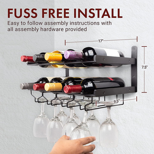 Produit à vendre populaire Séchoir à verre à vin du câble Étagère de rangement des couverts de la cave à vin Porte-verre suspendu - Product Image 4