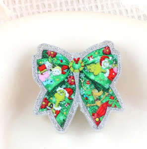 Autocollants en acrylique à paillettes de dessin animé pour impression en gros, perles plates à dos plat, trous planaires, plaque d'infirmière, badge de stylo, couleurs mélangées, 20-35 mm - Product Image 6